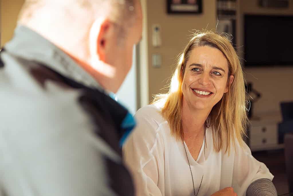Vanessa Coughlan talking a client through the fixed-price quote.